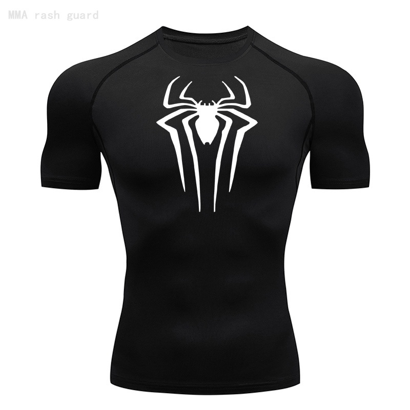 Spiderman 2099 Compression Shirt Short Sleeve Men Running T Shirt Gym