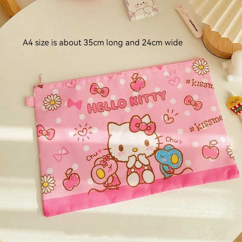 Sanrio A4 Kitty Cinnamoroll Foldable Document Bag Cute Cartoon Student ...