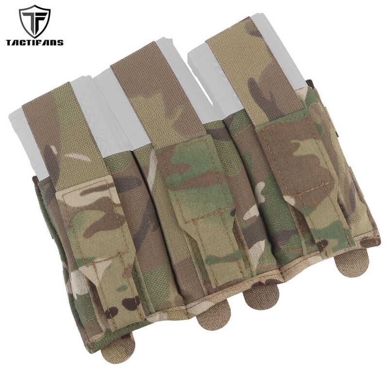 Tactical Triple Mag Pouch Plate Carrier Front Panel Flap Molle M4 AK AR15 Magazine Holder