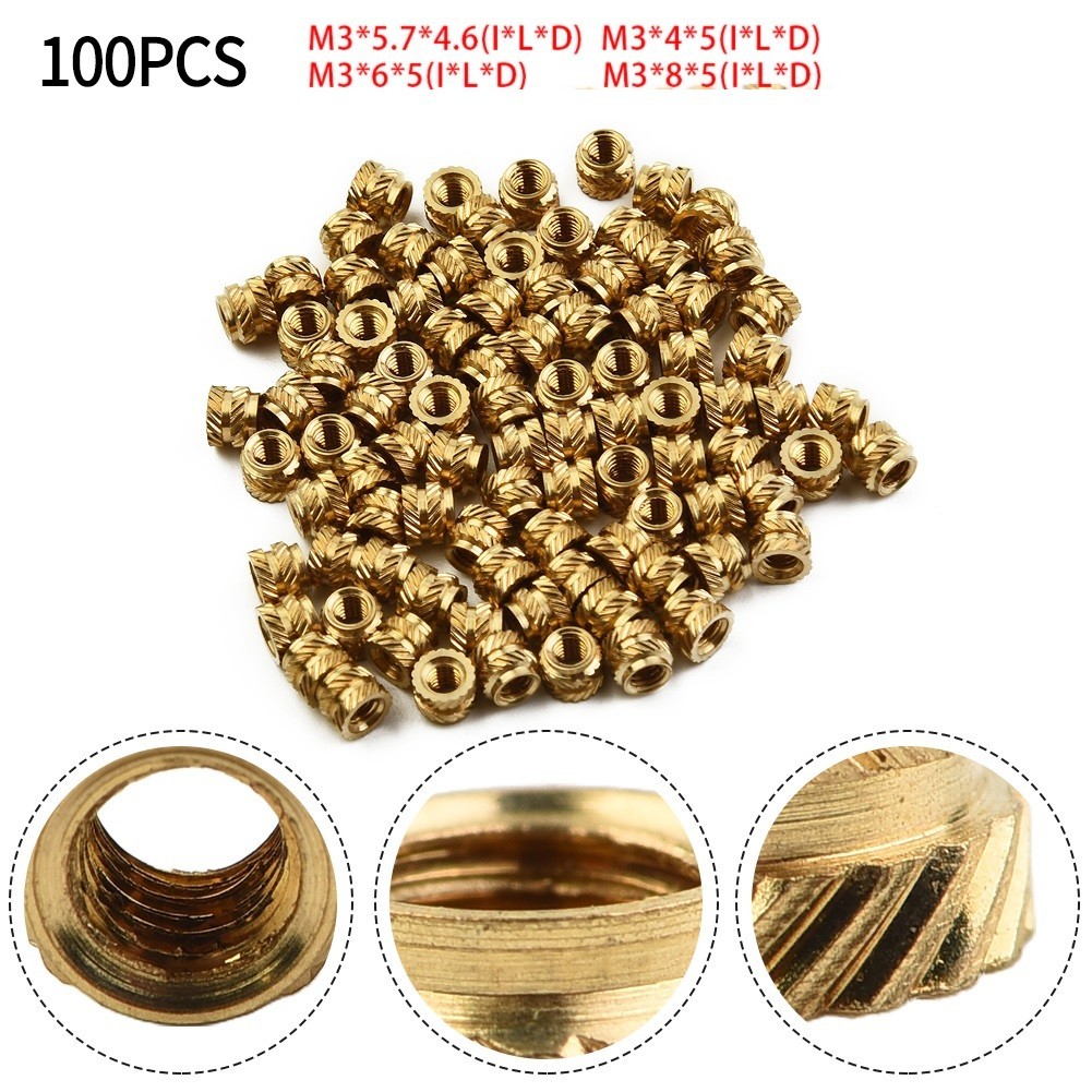 TBTOPONE ️100PCS Threaded Insert Self-clinching Nut Brass Internal ...
