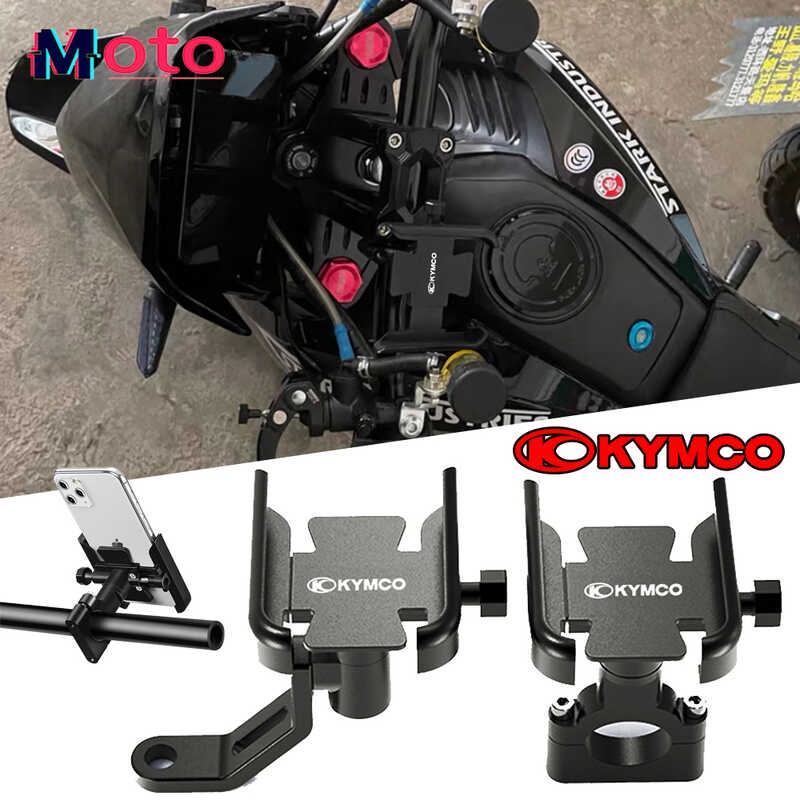 Supporto Targa Regolabile Con Luce Per KYMCO Xciting 250 300 400 AK550 CT250 CT300 S400 2023 – Alluminio Nero