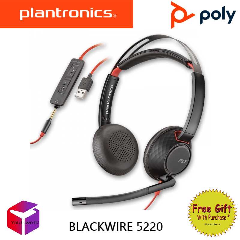 Poly/Plantronics Blackwire 5220 USBA and 3.5mm Single Audio Jack