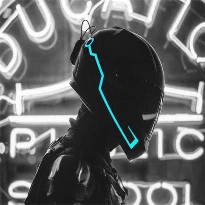 Motorcycle Bike Helmet LED Cold Light Strip EL Sticker Waterproof 4 ...