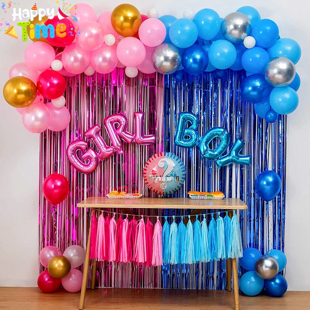 35pcs Balloons Set Gender Reveal Party Decor Baby Shower Blue Pink ...
