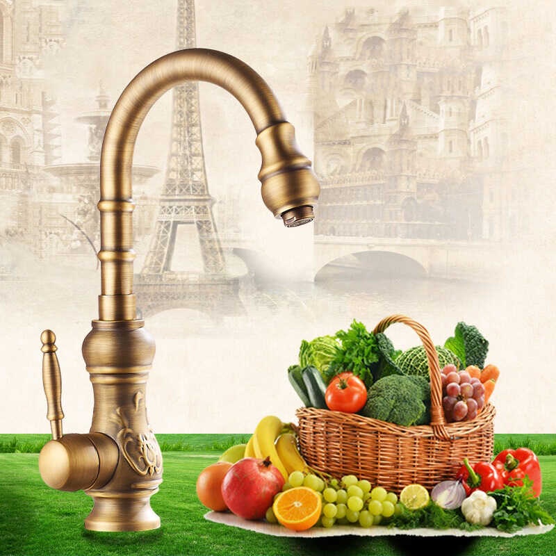 Antiko Brass kusina faucet makalumang kusina lababo tap tanso tap ...