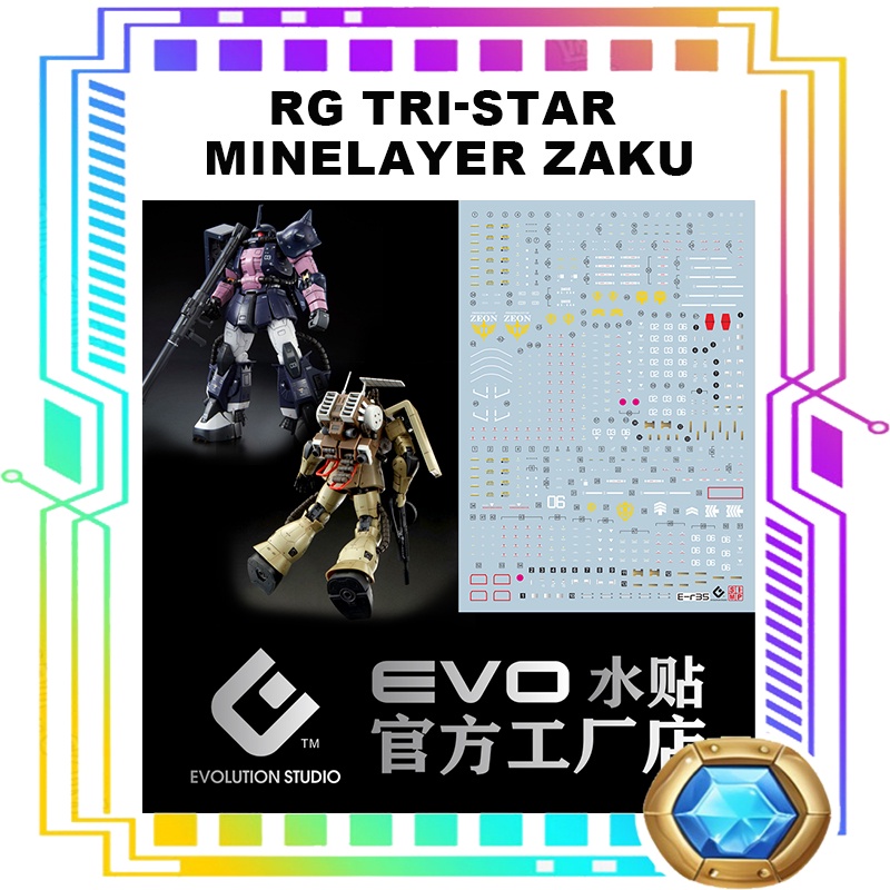 RG MS-06R-1A BLACK TRISTAR ZAKU II MS-06F ZAKU MINELAYER FLUORESCENT ...