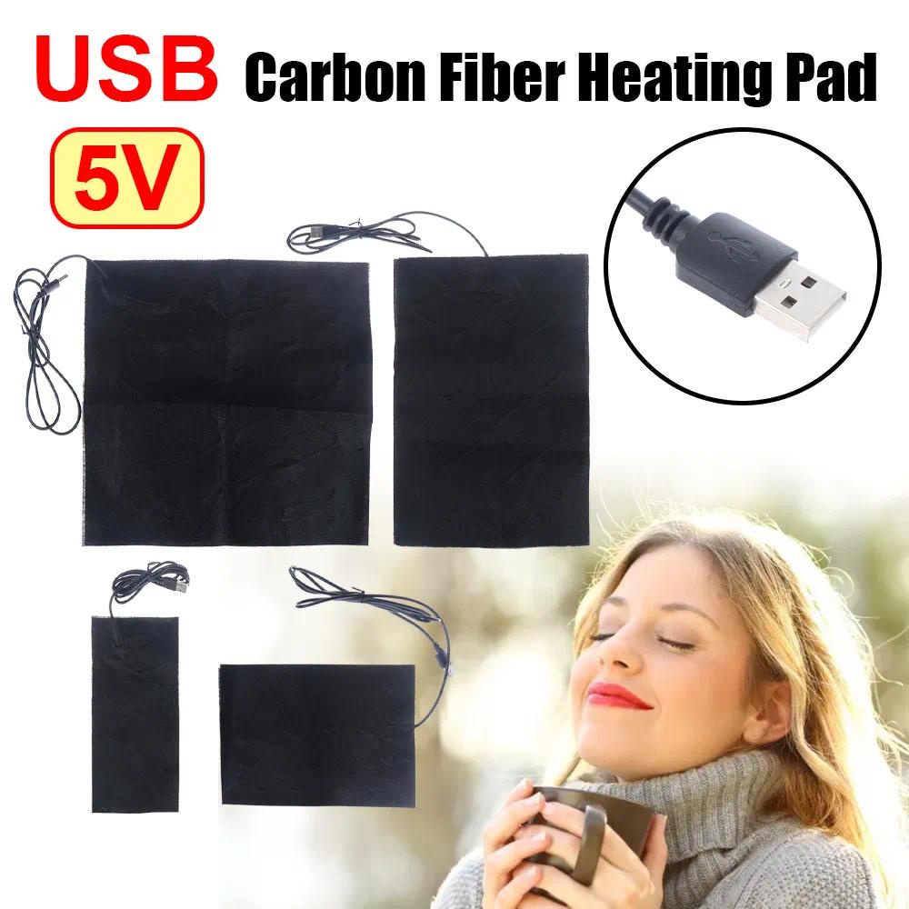 5V USB Carbon Fiber Heating Pad Hand Warmer Body Warmer Fast-Heating ...