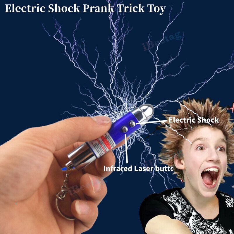 Electric Shock Joke Prank Trick Laser Light Pen Keychain para sa mga