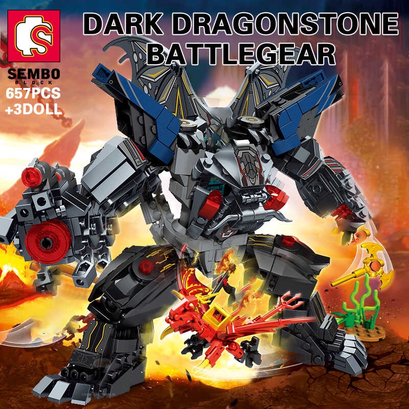SEMBO 657Pcs Military Transformer Robot Building Blocks Defense Mecha ...