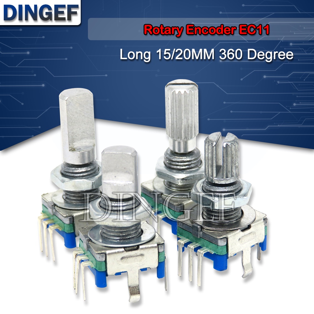 5PCS/LOT 20 Position 360 Degree Rotary Encoder EC11 w Push Button 5Pin ...