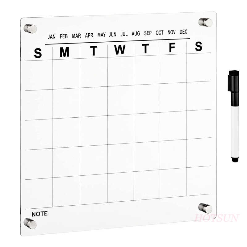 Malinis na Acrylic Fridge Calendar Dry Erase Board