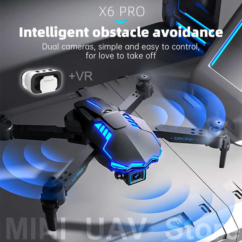 X6 Mini FPV UAV Drone 4K Obstacle Avoidance Follow Me Folding ...