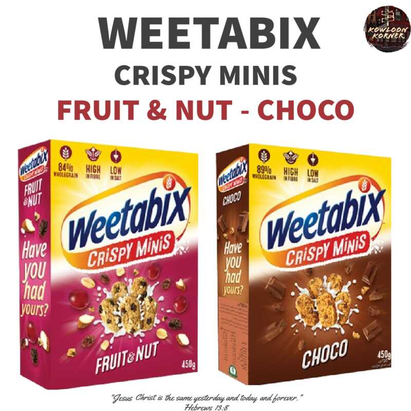 Weetabix Crispy Minis Chocolate 500g or Fruit and Nut 450g Shopee
