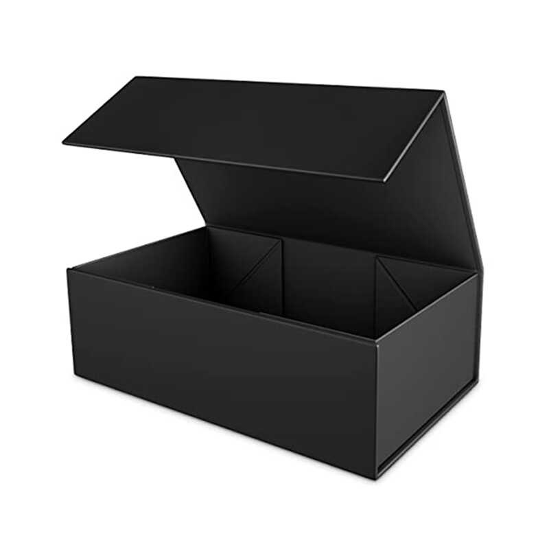 Custom Designer Black Hard Cardboard Collapsible Folding Rigid Paper
