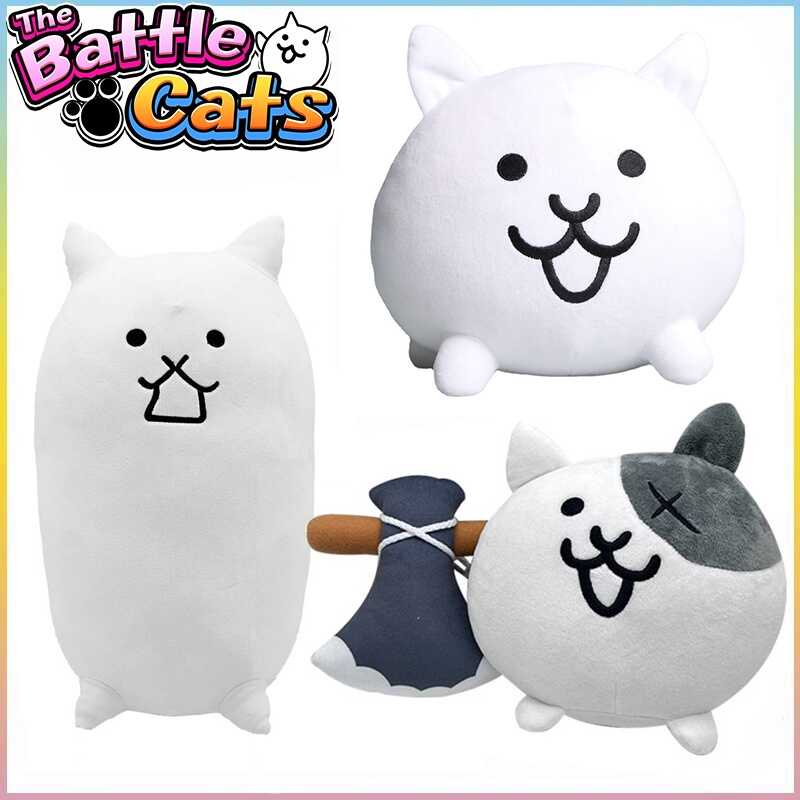 39cm The Battle Cats Plushie Cute Anime Cartoon Game Character Plush Toy White Neko Cat Plush