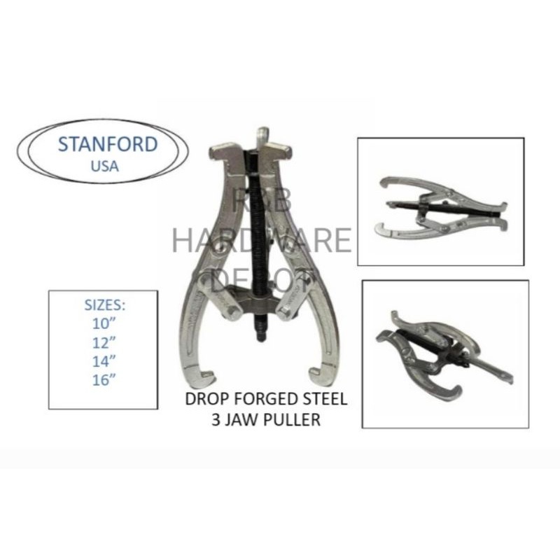 ♞HEAVY DUTY THREE ( 3 ) JAW GEAR PULLER ( BEARING PULLER ) 10"/12"/14