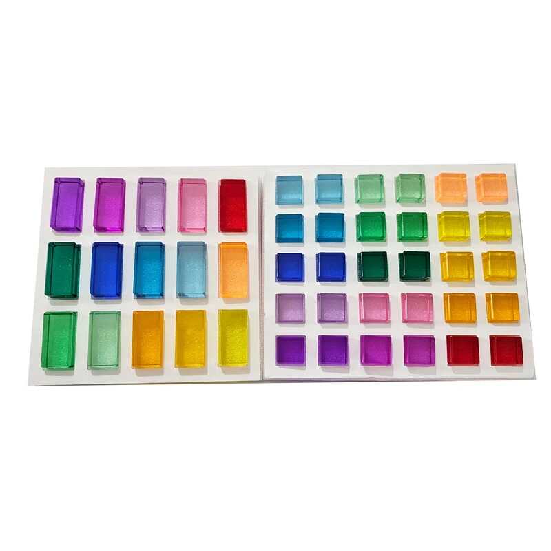 Acrylic Lucent Transparent Rainbow Color Gem Cubes Stacking Building ...
