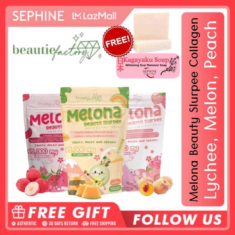 MELONA BEAUTY SLURPEE COLLAGEN (MELON, LYCHEE, PEACH) W/ FREE SOAP