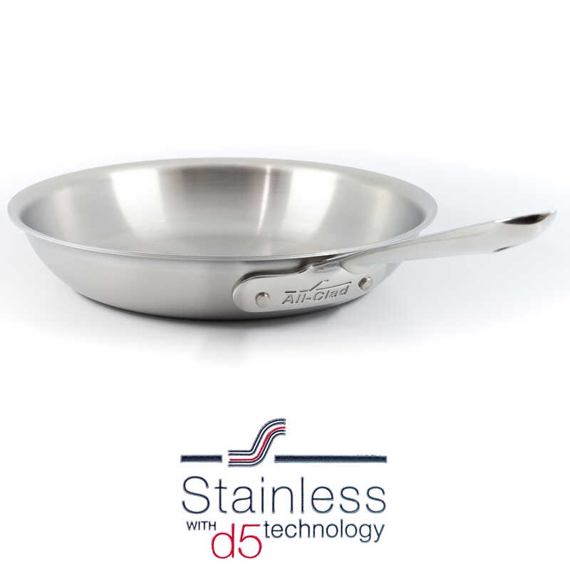 AllClad 10 inch 5Ply Bonded Fry Pan Stainless Cookware D5 (Brushed Finish) (Original Retail