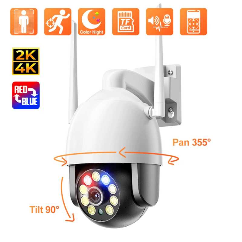 Techage 8MP WiFi IP Camera Outdoor Ultra HD 2K 4K PTZ Wireless ...