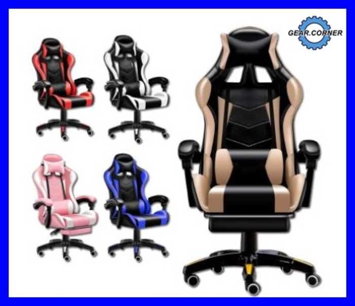 KLV Leather Gaming Chair Ergonomic Office Computer Chair High Back