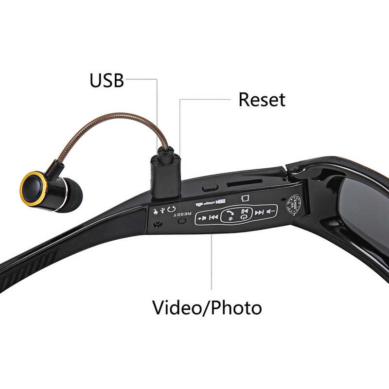 HD WD 1080P Mini Camcorder Glasses Camera Sa Bluetooth Headset ...