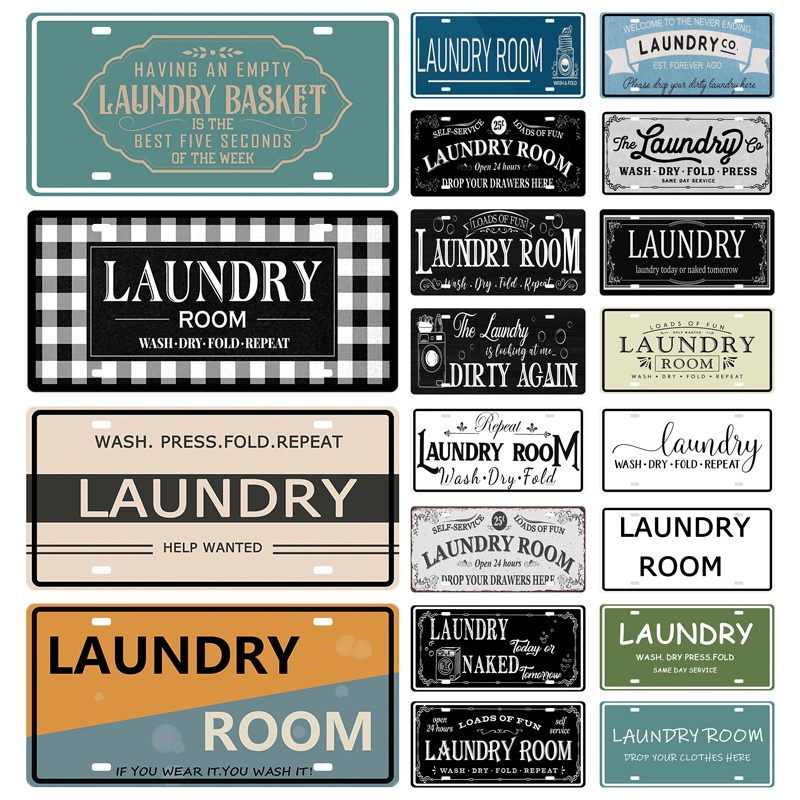 2024 Laundry License Plate 6X12Inch Laundry Room Wall Metal Plate Signs