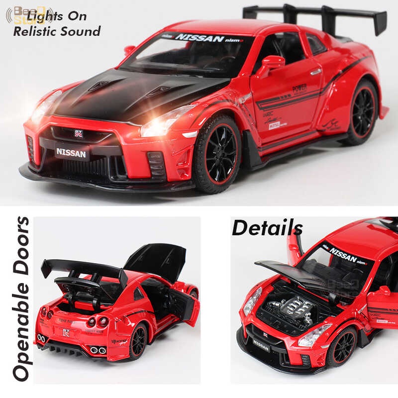 1:32 NISSAN GTR R35 Wide Body Race Alloy Car Model Diecasts Vehicles ...