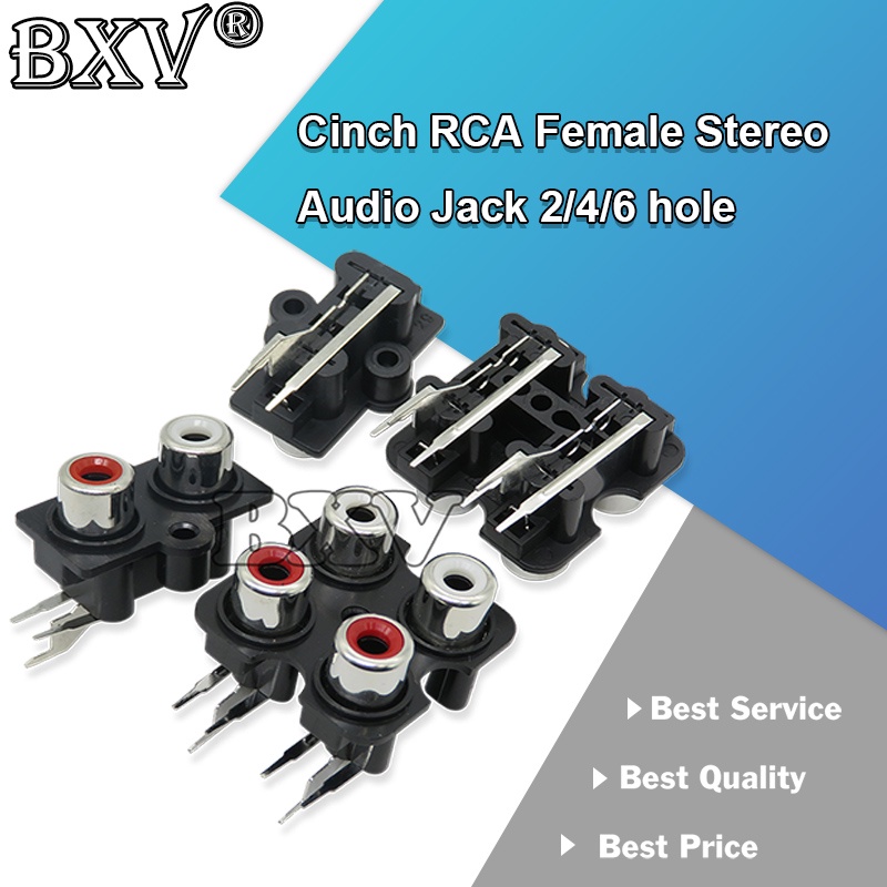 5PCS RCA Female Stereo Audio Jack 2/4/6 Holes AV Audio Input Socket ...