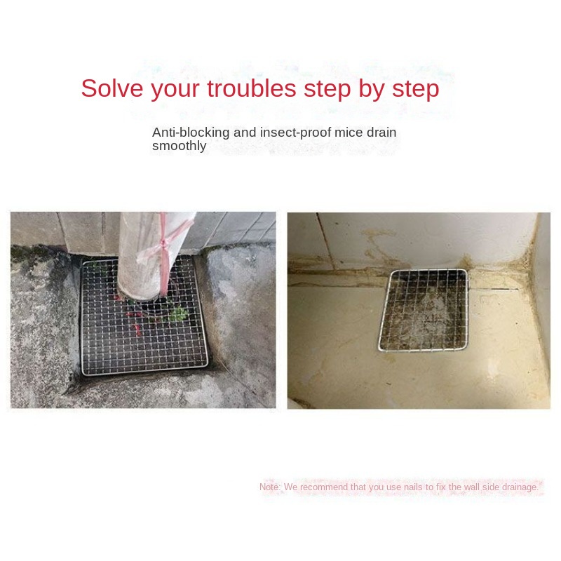 Sewer Mouse-Proof Floor Drain Outdoor Drain Filter Stainless Steel Side ...