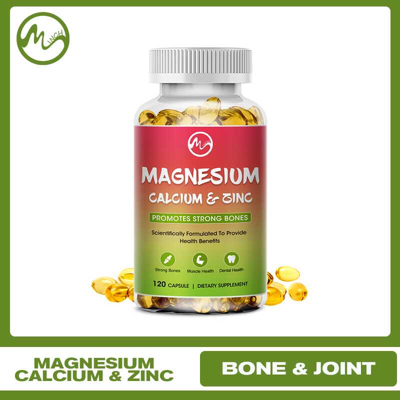Minch Calcium Magnesium Zinc Complex Capsules Vitamin D3 Energy