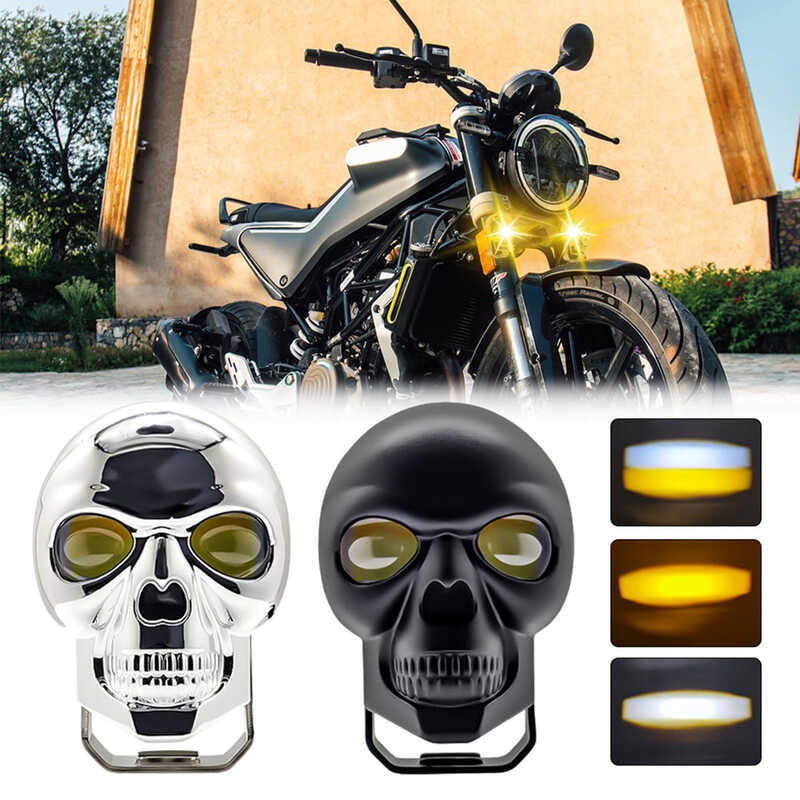 2Pcs Skull-Shaped LED Pod Lights – 50W Each, 12,000LM For Motorcycle, Jeep, Truck, ATV 6 thumbnail image