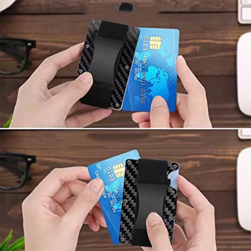 Carbon Fiber Wallet RFID Blocking for Men Aluminum Credit Card Holder ...
