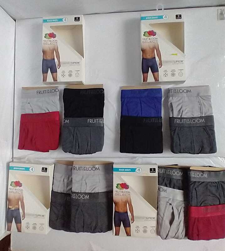 Fruit of the Loom Mens Size XL 40-42 Breathable Boxer Briefs 4 Pack Gray  Blues