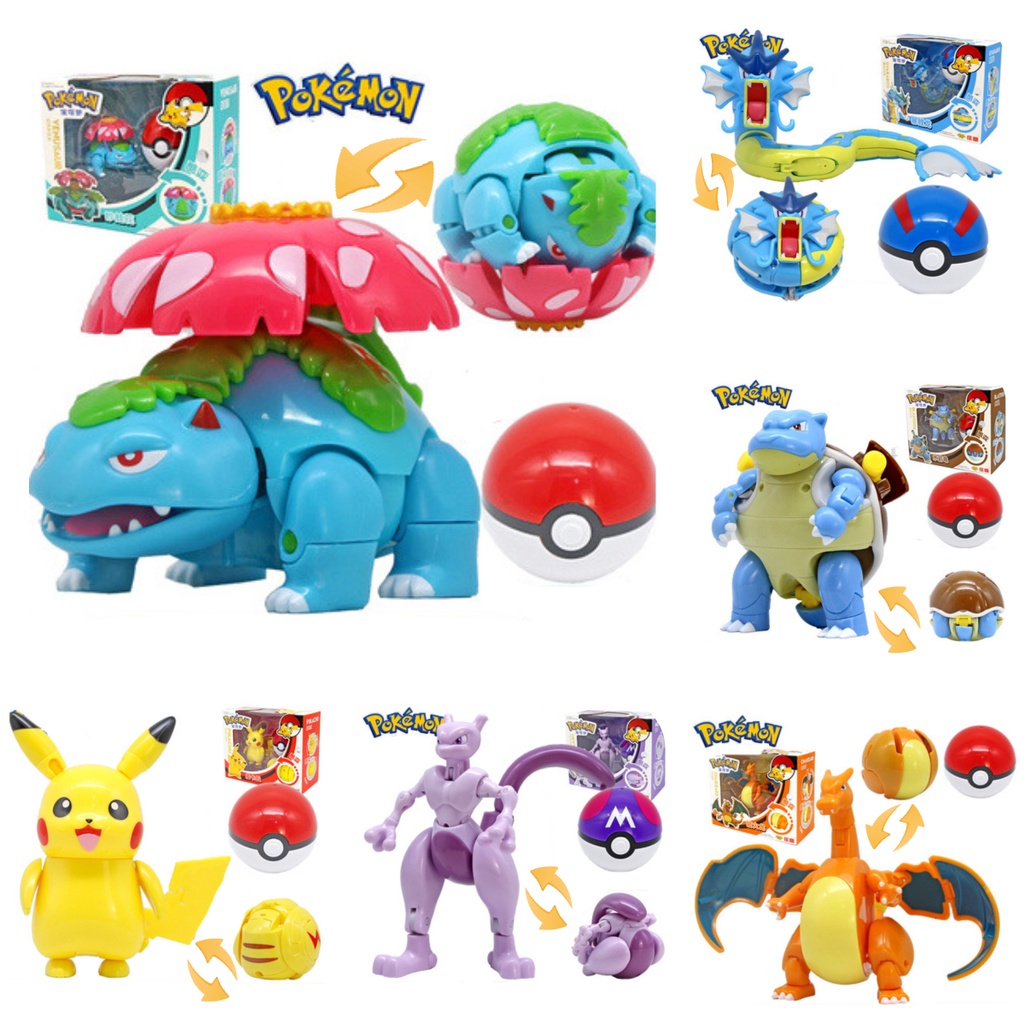 Pokemon Transforming Egg Figures Pikachu Charizard Bulbasaur ...