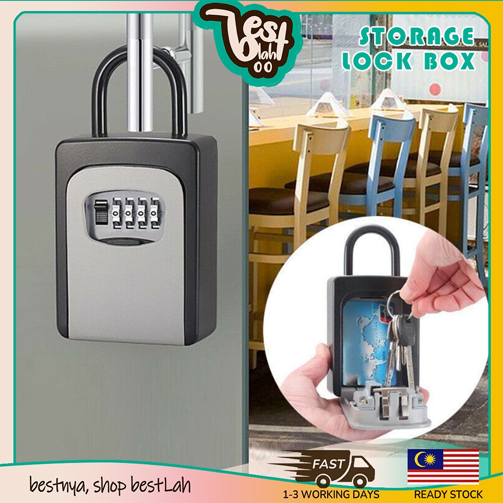 BESTLAHH Hanging Key Safe Box Detachable Shackle Numbering Padlock