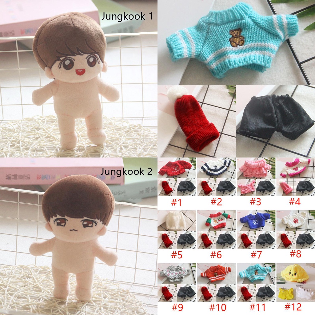 Kpop Doll BTS JungKook JIMIN SUGA RM JIN JHOPE V Plush Clothes Soft Toy