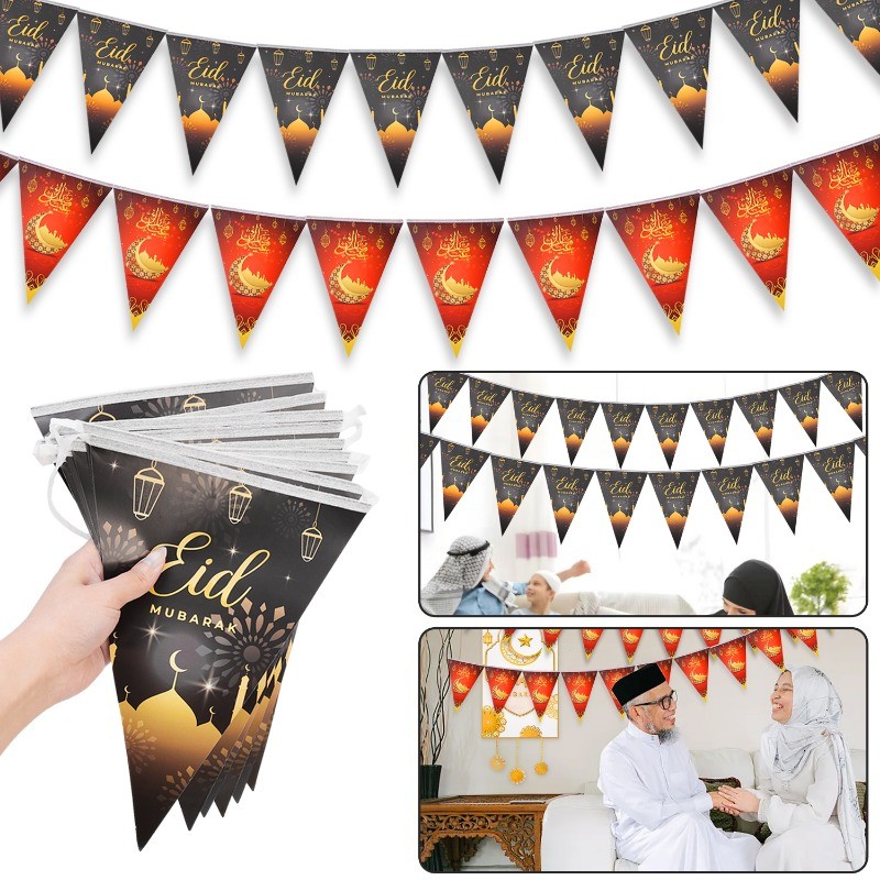 Eid al Fitr Pulling Flag Ornament - Eid Mubarak Background - 2.5M Star ...