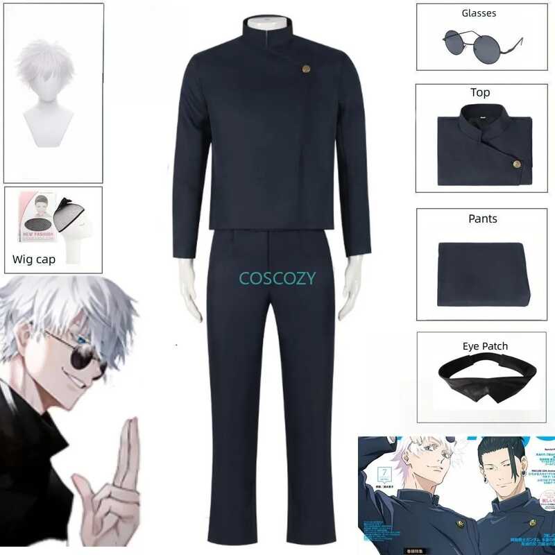 Anime Jujutsu Kaisen Gojo Satoru Cosplay Gojo Costume High School ...