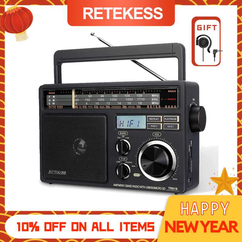 Retekess TR618 AM FM Radio Plug in Wall, 220V, Portable Shortwave Radio ...