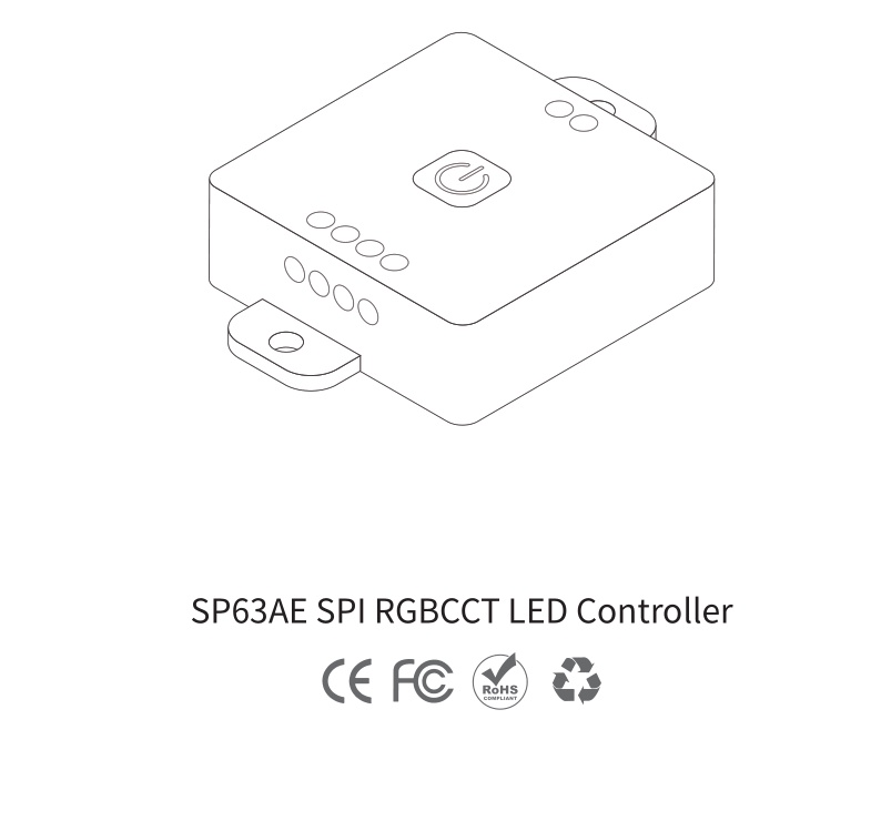 SP63AE 12V SPI 5CH Channel RGBCCT Pixel Controller DC5V-24V 2.4G RF ...