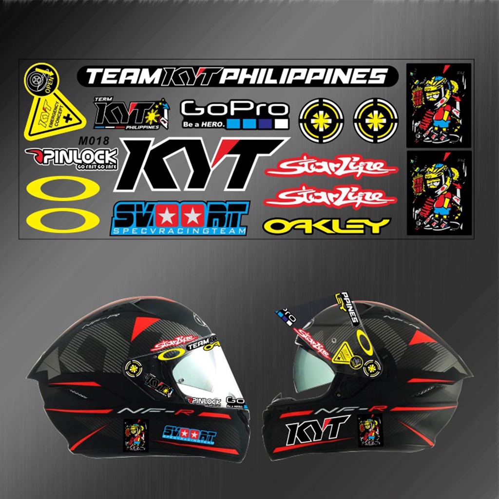 KYT EVO Helmet Visor Reflective Stickers 3M Huangbo style helmet ...
