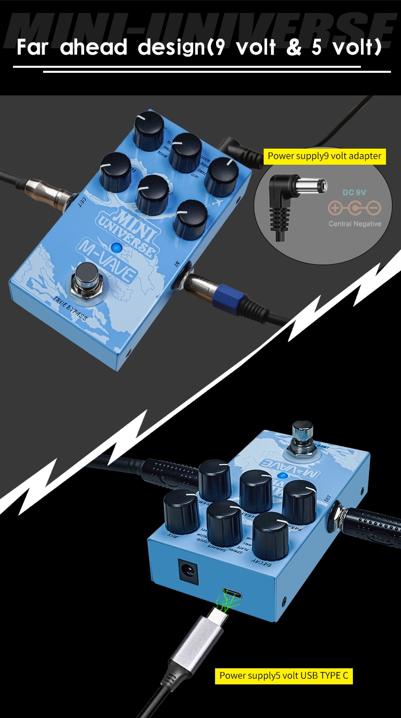 MVAVE mini universe V2 version Electric Guitar Reverb Effects Pedal