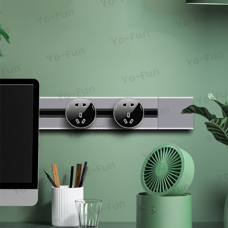 Yo-Fun Track Socket Wall-Mounted Plug Socket Switch 13A/USB/Universal ...