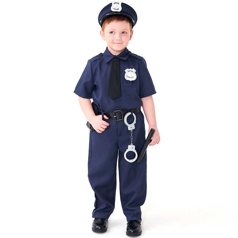 Boys Police Officer Costume Children Cop Fancy Dress Children Costume ...