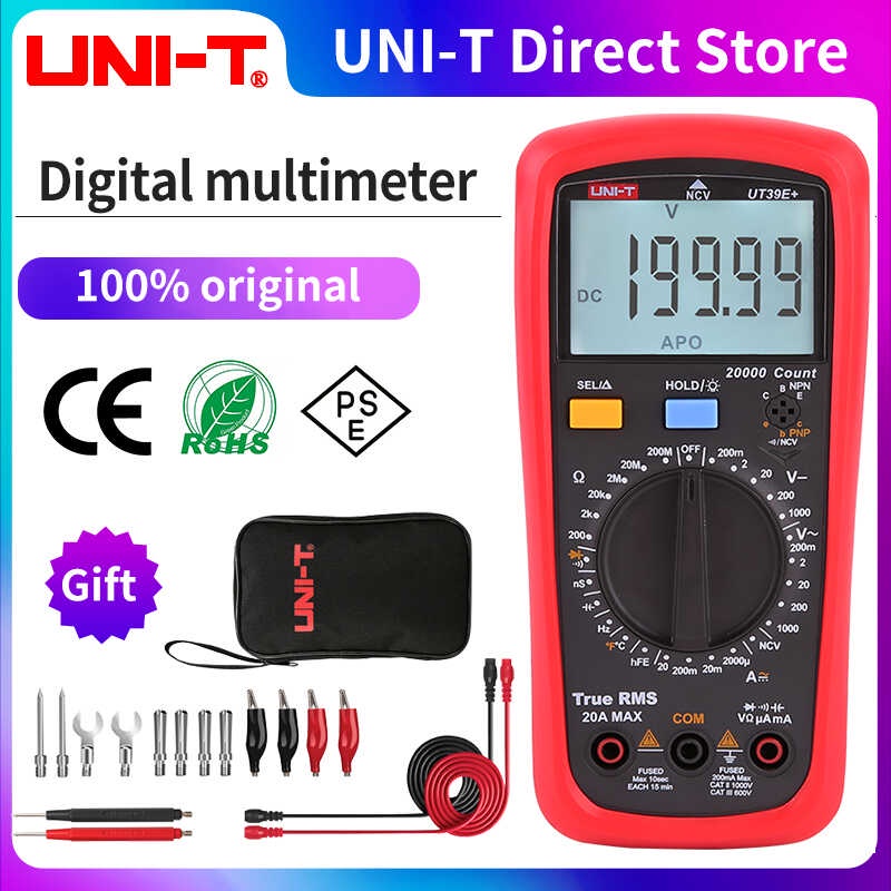 Uni-T Ut39e+ Ac/Dc 20A 1000V Handheld Digital Multimeter Automatic ...