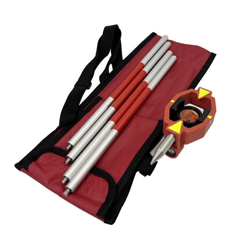 Mini Prism With 0mm Constant & 4 Poles - For Total Stations & Surveying, Includes Soft Carrying Bag