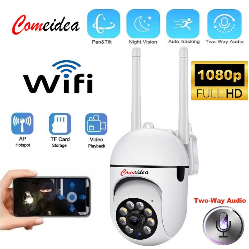 HD1080P PTZ WIFI IP Camera Audio CCTV Surveillance 4X Zoom Night Full ...