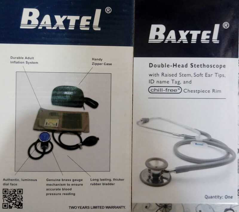 Baxtel Sphygmomanometer and Stethoscope manual (1 complete set