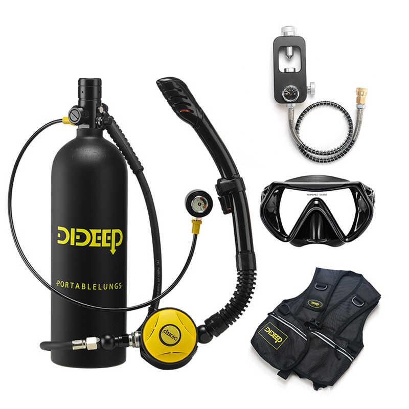 DIDEEP X5000Plus 2L Scuba Diving Tank+Snorkel Tube+Diving Mask+Diving ...